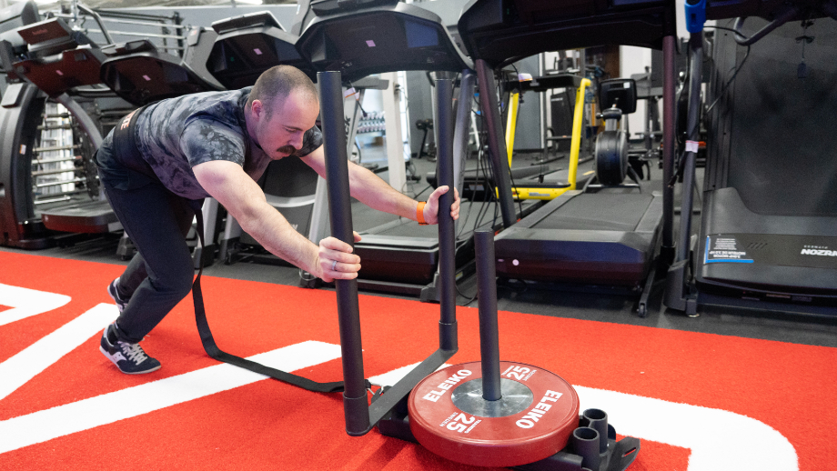 Coop pushing the Freak Athlete Multi Sled