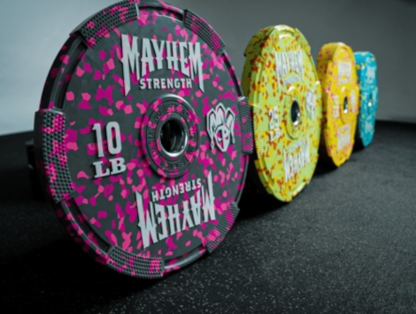 Mayhem Strength Neon Fleck Bumper Plates