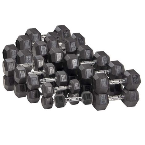 Major Fitness Rubber Hex Dumbbells