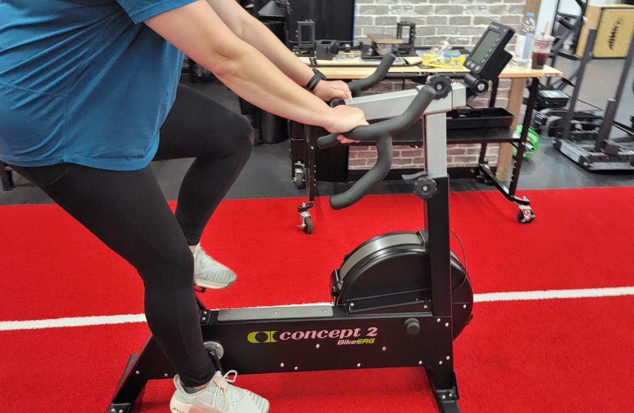 A person riding the Concept2 BikeErg